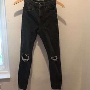 Grey Ripped Topshop Moto Jamie Jeans